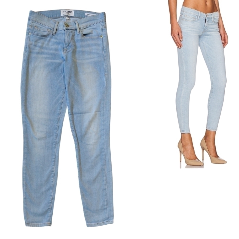 Frame Le Skinny De Jeanne Crop Jeans Light Glencoe Wash Low Rise Revolve